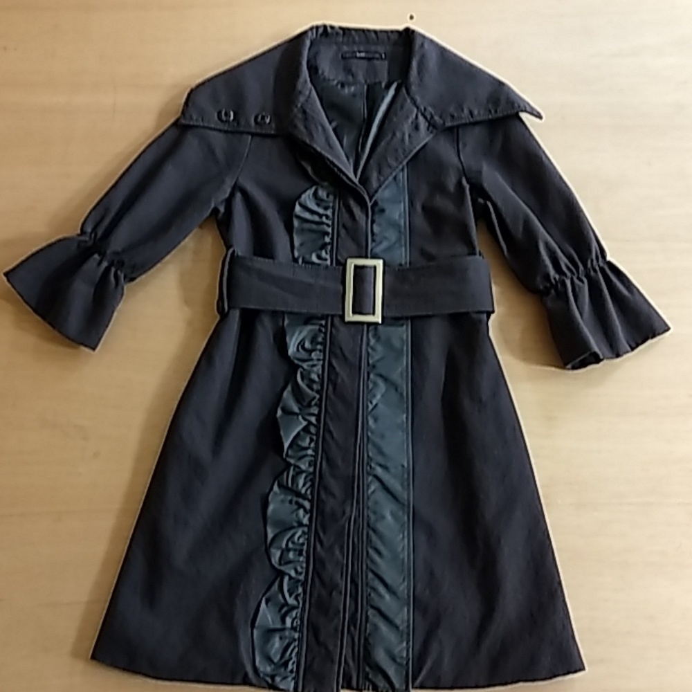 Hazel Hazel Belted Trench Coat Gray